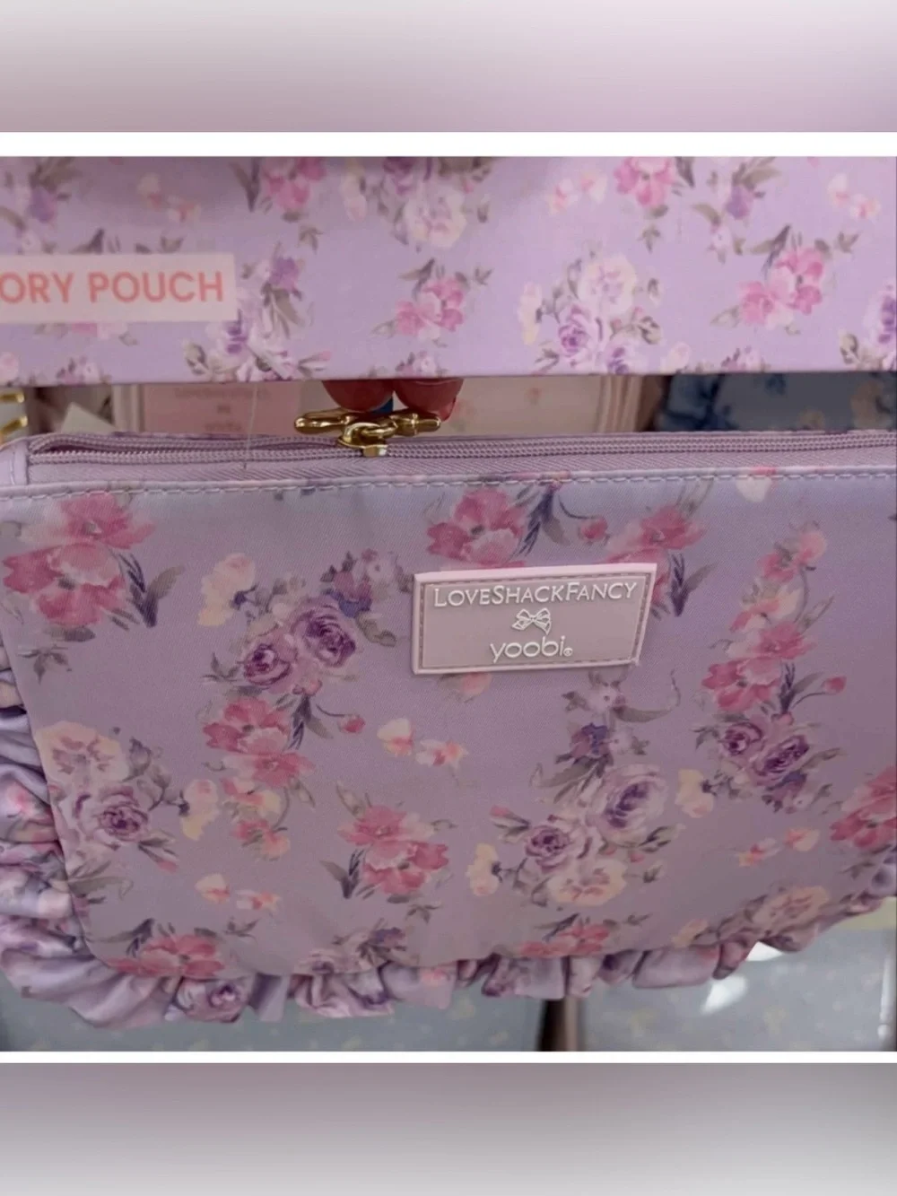 LoveShackFancy x Target | Yoobi Happy Thoughts Pencil Case Ruffles Hibiscus